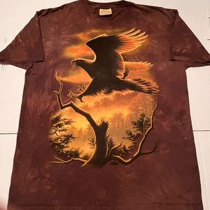 The mountain 1993 vintage eagle awesome golden/rust Brown tie-dye T-shirt